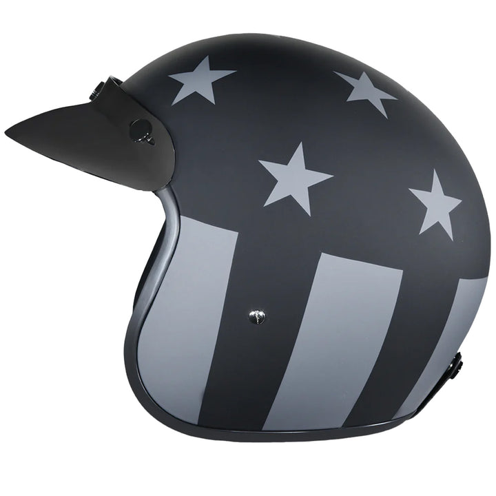 Daytona Helmets D.O.T. Cruiser Helmet - Captain America Stealth - Left Side View