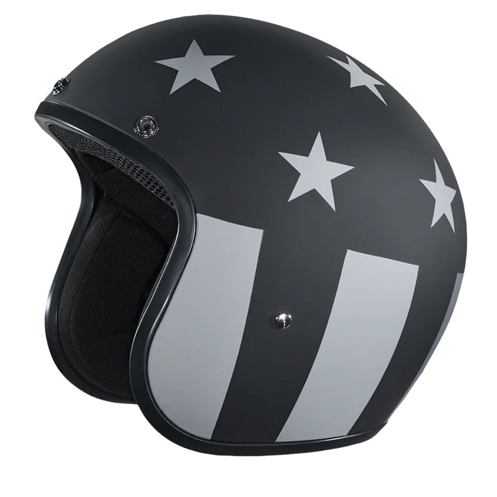 Daytona Helmets D.O.T. Cruiser Helmet - Captain America Stealth - Front Left Side View without Visor