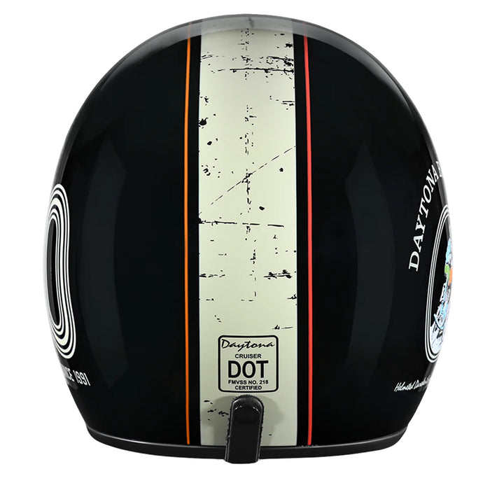 Daytona Helmets D.O.T. Cruiser Helmet - Daytona 30th - Rear View