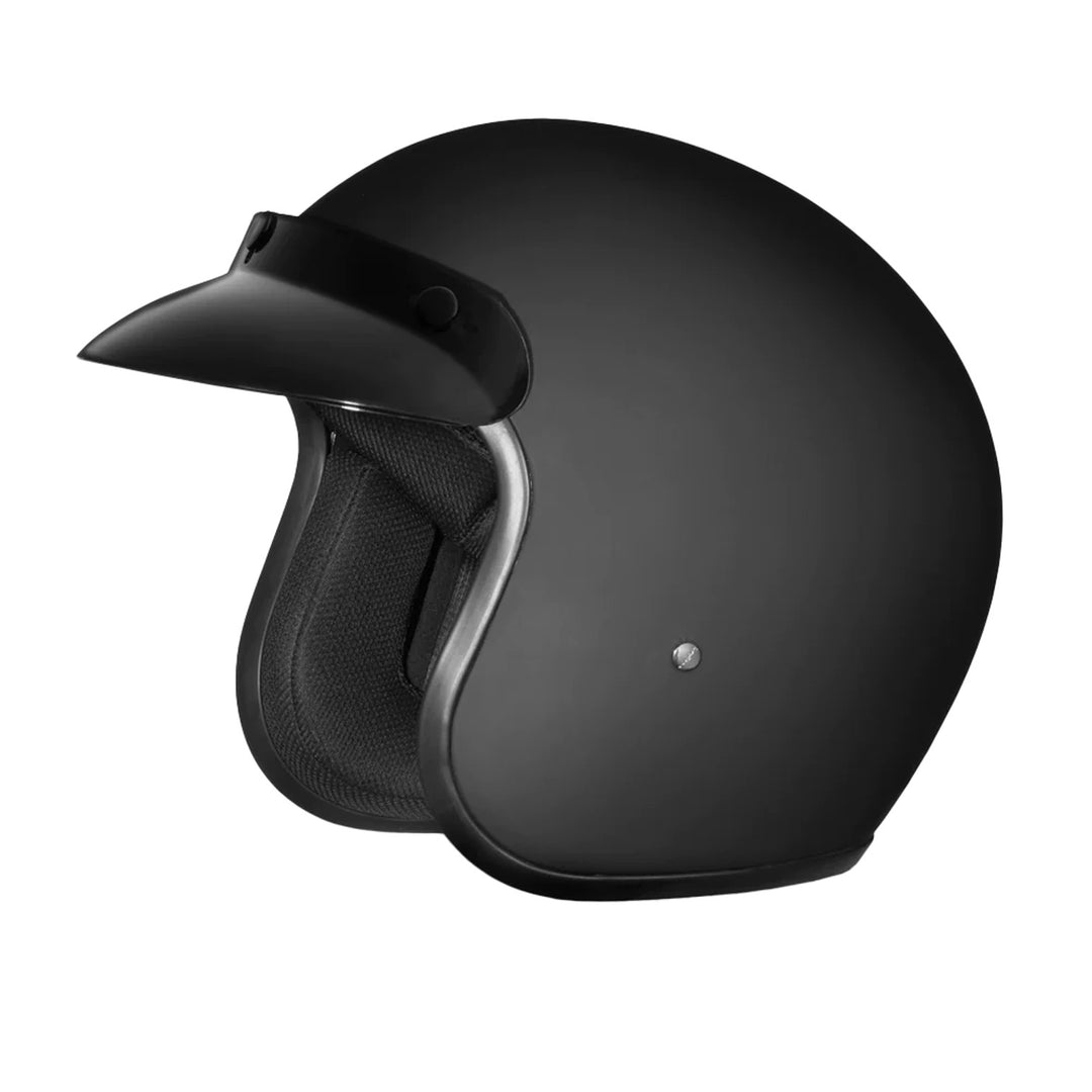 Daytona Helmets D.O.T. Cruiser Helmet Dull Black - Front Left Side View