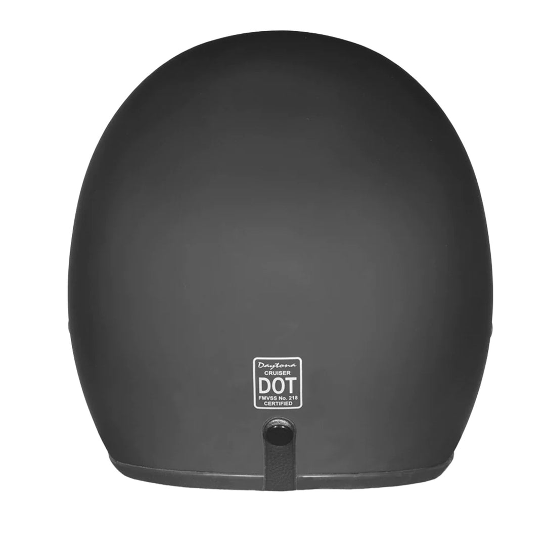 Daytona Helmets D.O.T. Cruiser Helmet Dull Black - Rear View