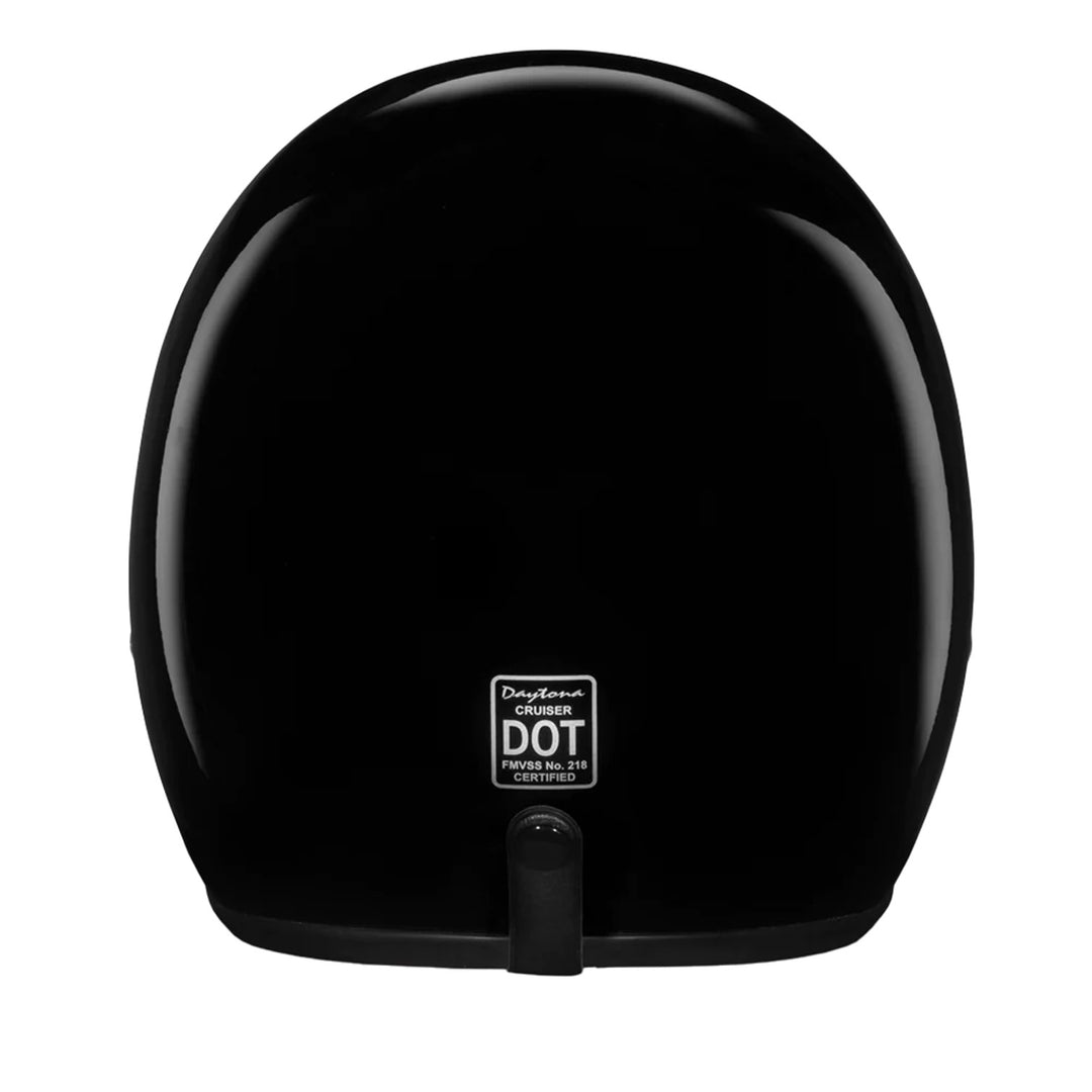 Daytona Helmets D.O.T. Cruiser Helmet Gloss Black - Rear View