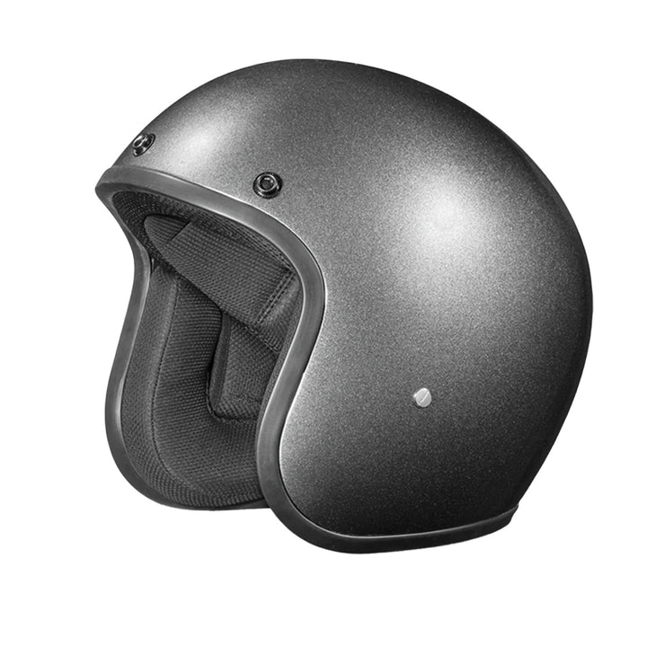 Daytona Helmets D.O.T. Cruiser Helmet Gunmetal Grey Metallic - Front Left Side View without Visor