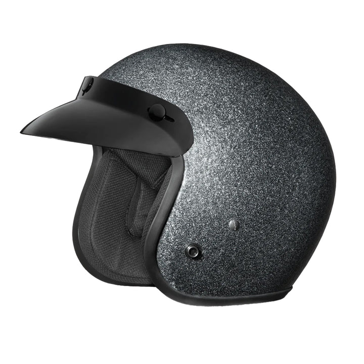 Daytona Helmets D.O.T. Cruiser Helmet Gunmetal Flake - Front Left Side View