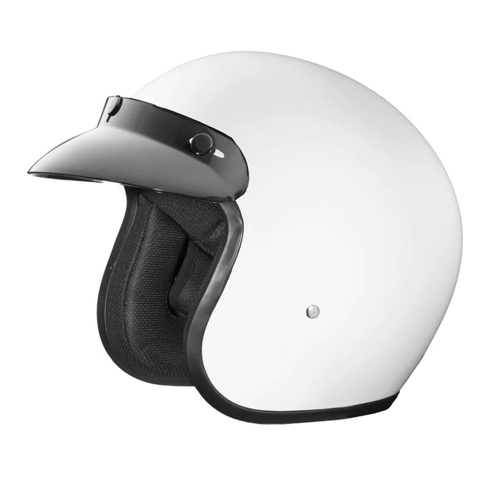 Daytona Helmets D.O.T. Cruiser Helmet Gloss White - Front Left Side View