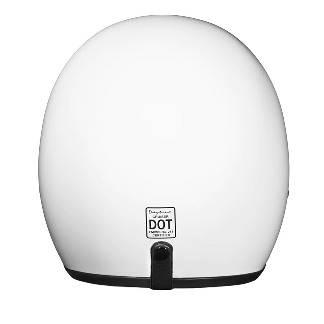 Daytona Helmets D.O.T. Cruiser Helmet Gloss White - Rear View