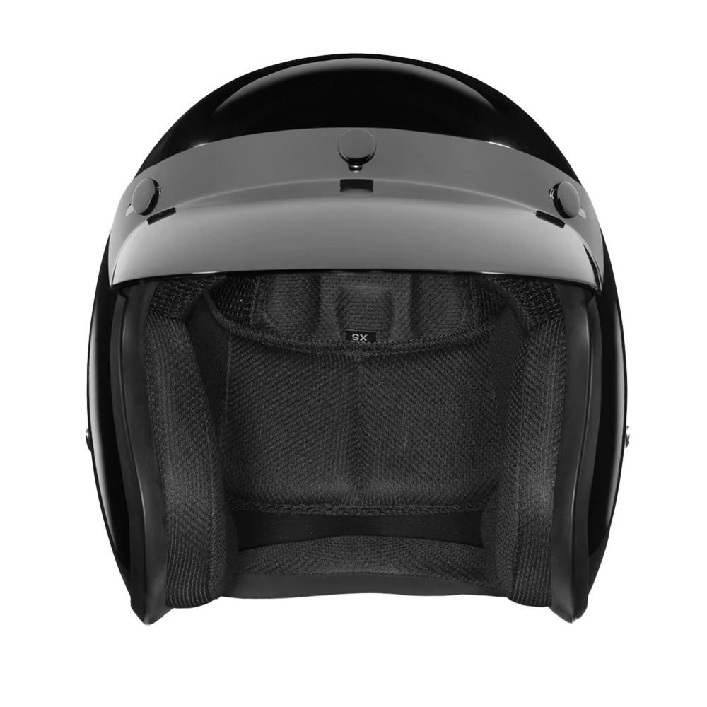 Daytona Helmets D.O.T. Cruiser Jr Helmet Gloss Black - Front View