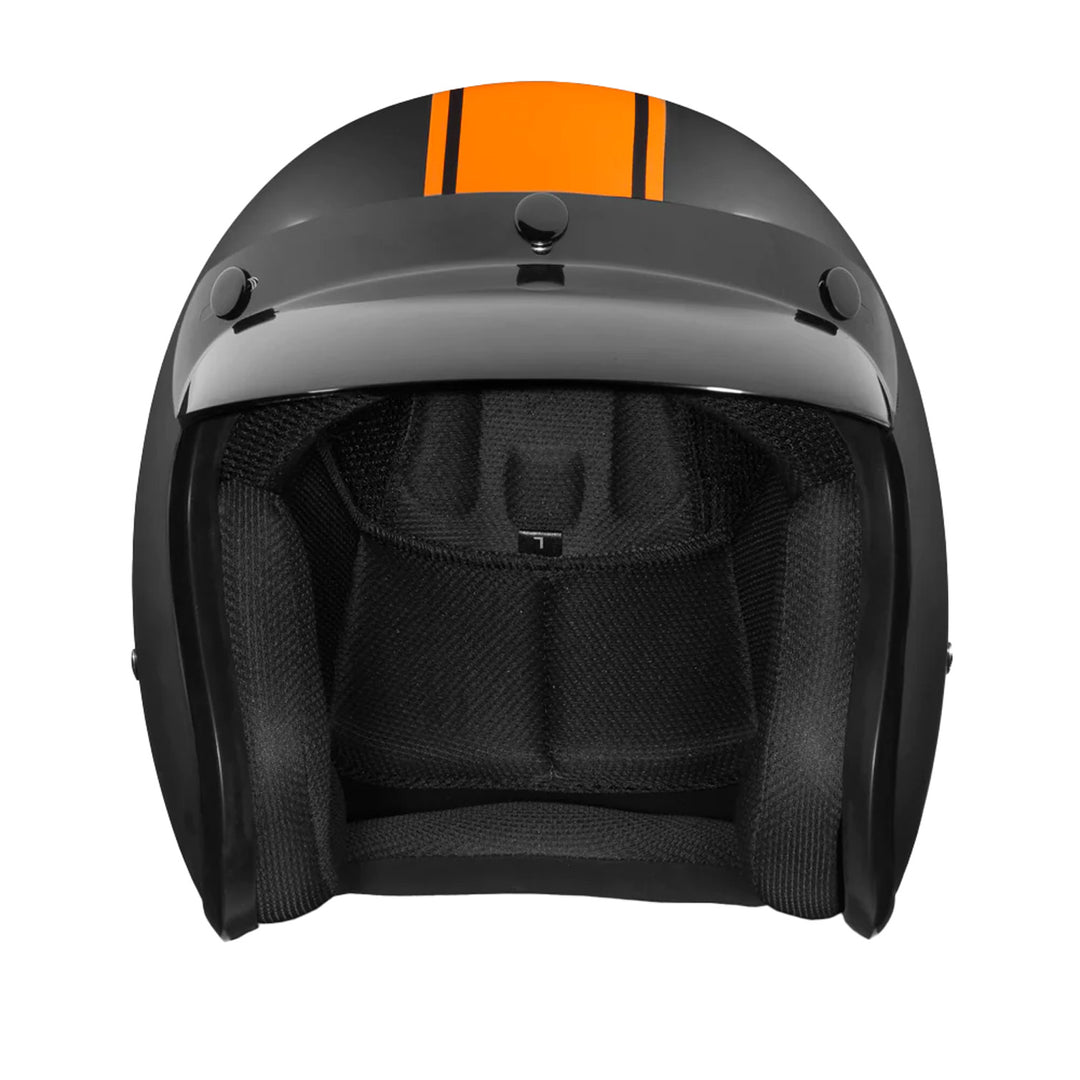 Daytona Helmets D.O.T. Cruiser Helmet - Orange Pinstripe - Front View
