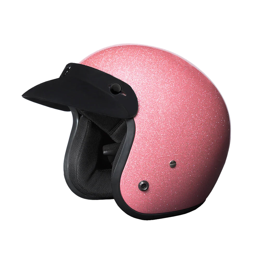Daytona Helmets D.O.T. Cruiser Helmet Pink Metal Flake - Front Left Side View