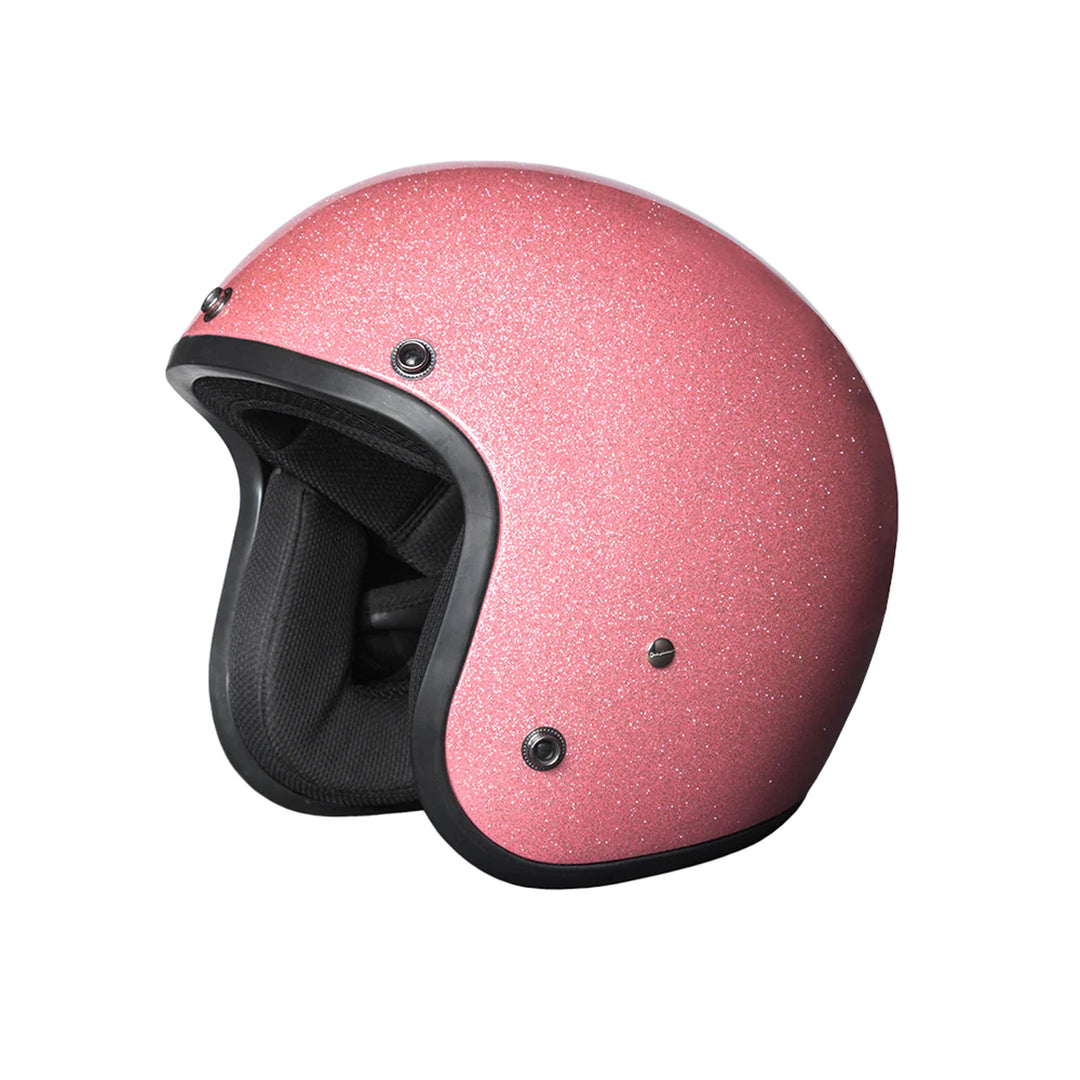 Daytona Helmets D.O.T. Cruiser Helmet Pink Metal Flake - Front Left Side View without Visor