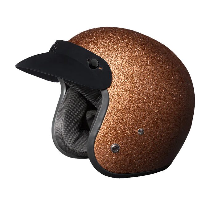 Daytona Helmets D.O.T. Cruiser Helmet Root Beer Metal Flake - Front Left Side View