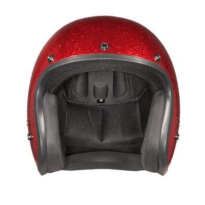 Daytona Helmets D.O.T. Cruiser Helmet Red Metal Flake - Front View without Visor