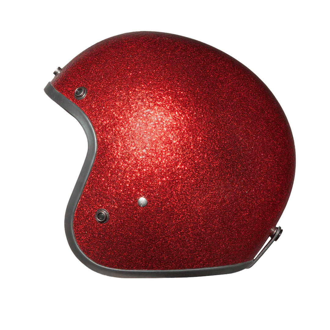 Daytona Helmets D.O.T. Cruiser Helmet Red Metal Flake - Left Side View without Visor