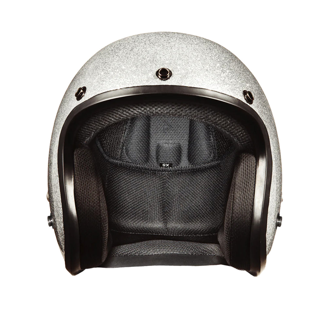 Daytona Helmets D.O.T. Cruiser Helmet Silver Metal Flake - Front View without Visor