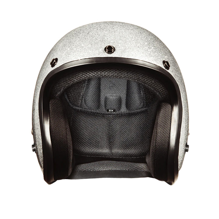 Daytona Helmets D.O.T. Cruiser Helmet Silver Metal Flake - Front View without Visor