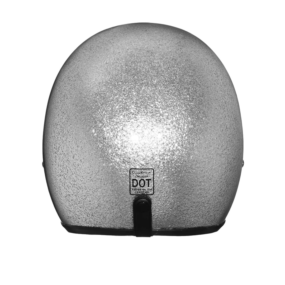 Daytona Helmets D.O.T. Cruiser Helmet Silver Metal Flake - Rear View