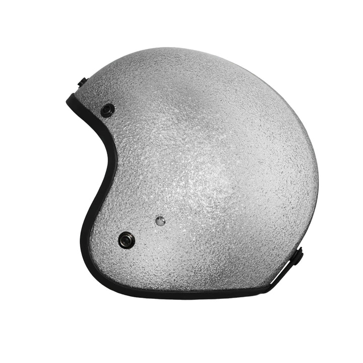 Daytona Helmets D.O.T. Cruiser Helmet Silver Metal Flake - Left Side View without Visor