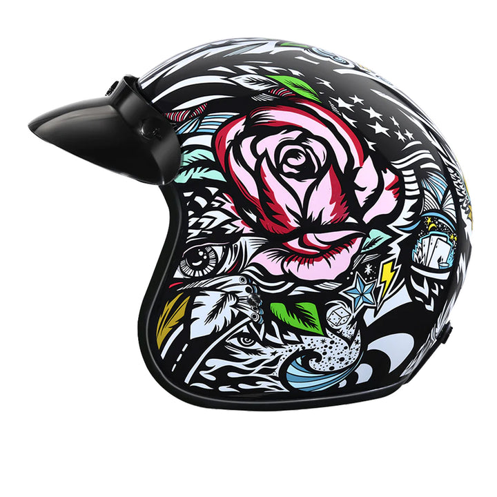 Daytona Helmets D.O.T. Cruiser Helmet - Tribal - Left Side View