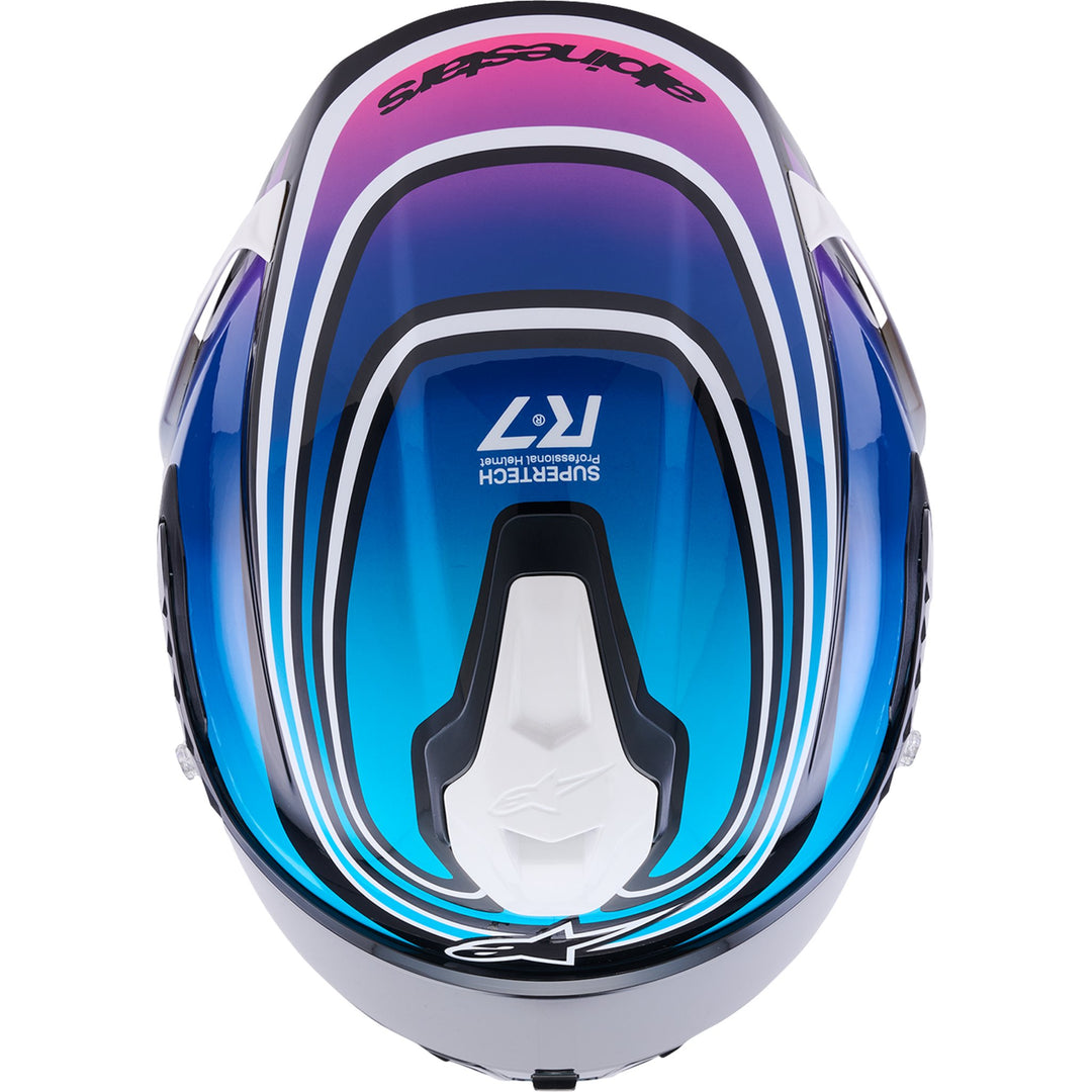 Supertech R7 Helmet - Zeal - 22.06 - Gloss Black/Blue/Pink Fluo/White