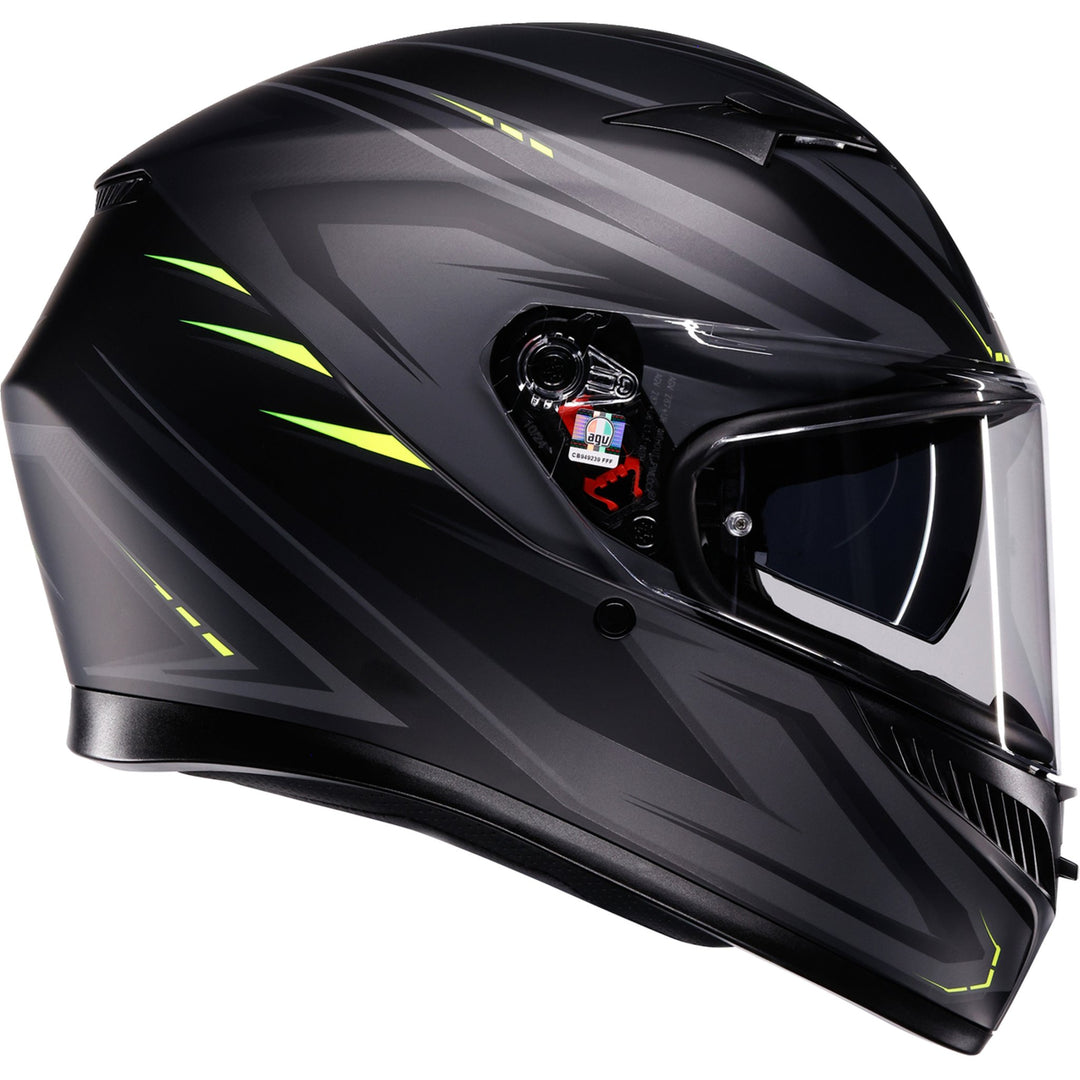 K3 Helmet - Syth - Matte Black/Yellow Fluo