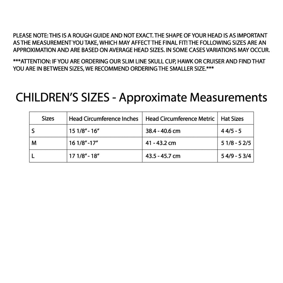 Daytona Helmets D.O.T. Cruiser Jr Helmet - Size Chart
