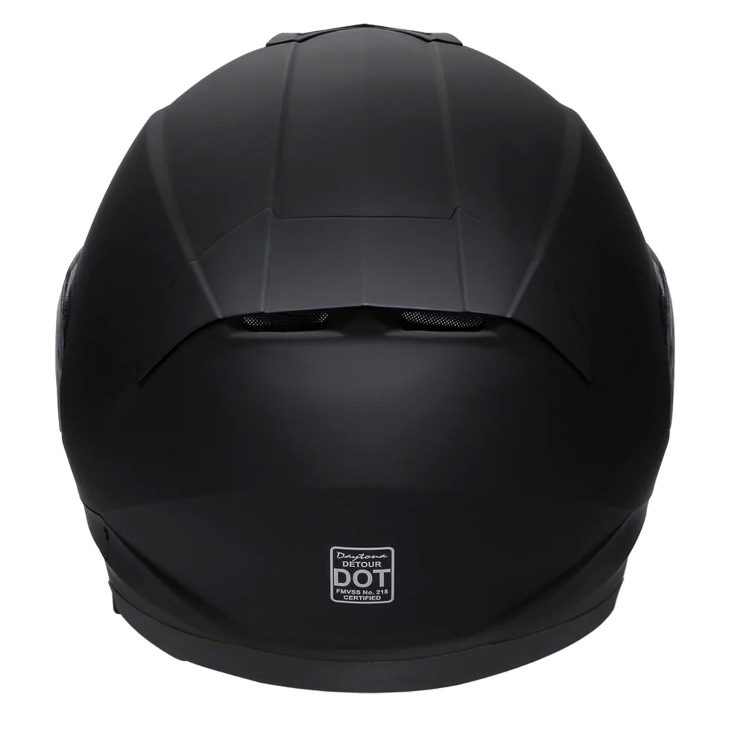 Daytona Helmets D.O.T. Detour Helmet Dull Black - Rear View