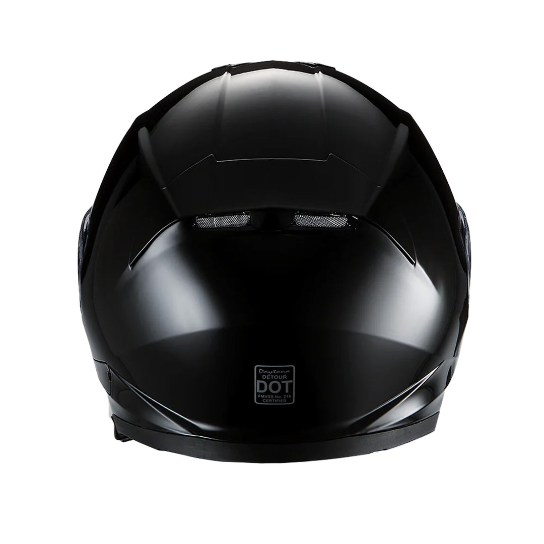 Daytona Helmets D.O.T. Detour Helmet Gloss Black - Rear View
