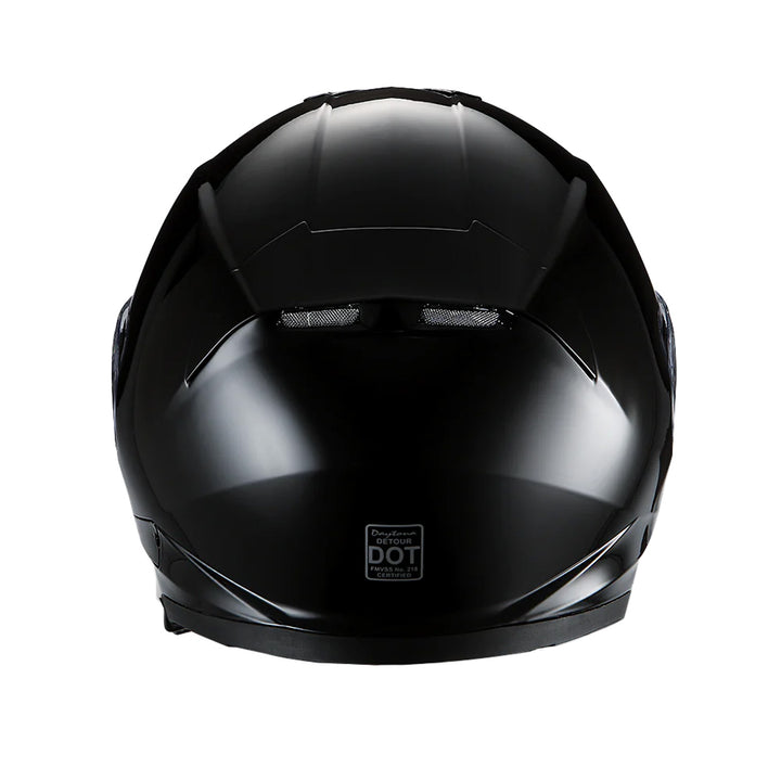 Daytona Helmets D.O.T. Detour Helmet Gloss Black - Rear View