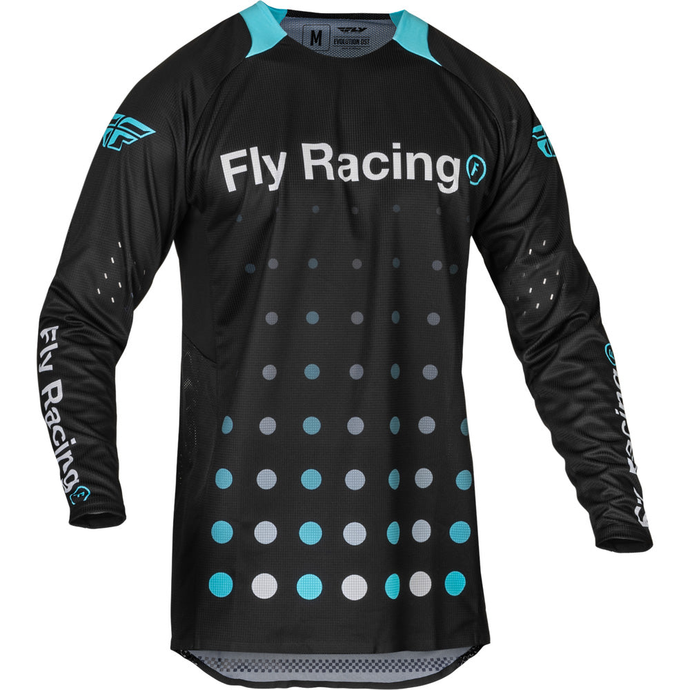 Fly Racing S.E. Evolution DST Strobe Jersey Black/Electric Blue - Front View