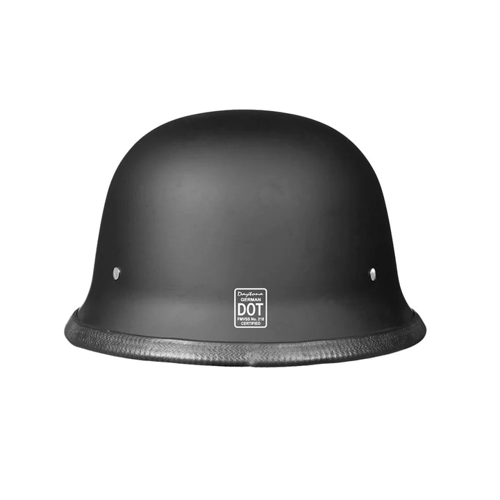 Daytona Helmets D.O.T. German Helmet Dull Black - Rear View