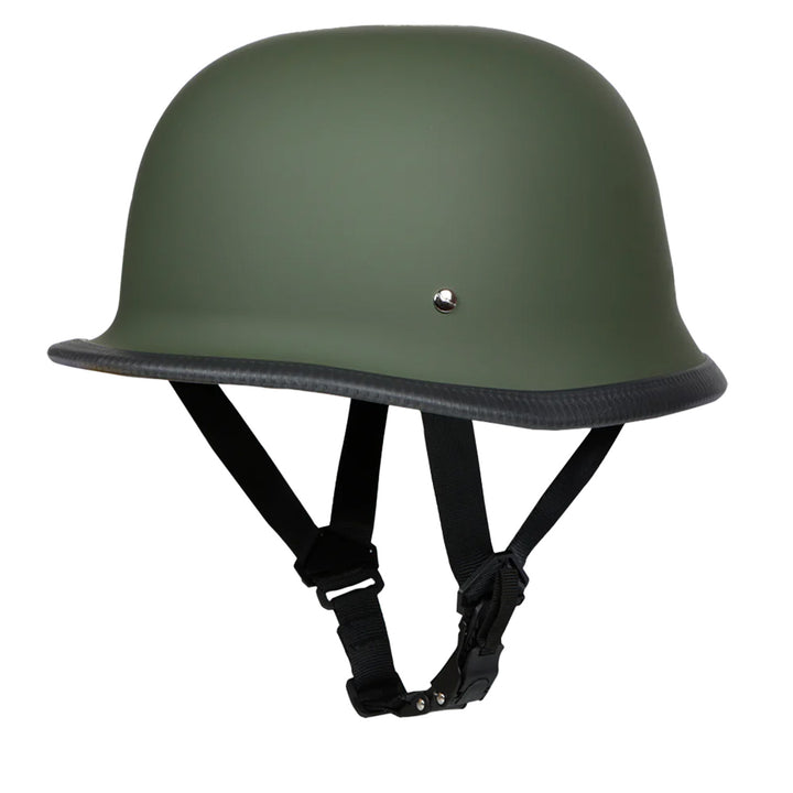 Daytona Helmets D.O.T. German Helmet Military Green - Front Left Side View