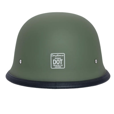 Daytona Helmets D.O.T. German Helmet Military Green - Rear View