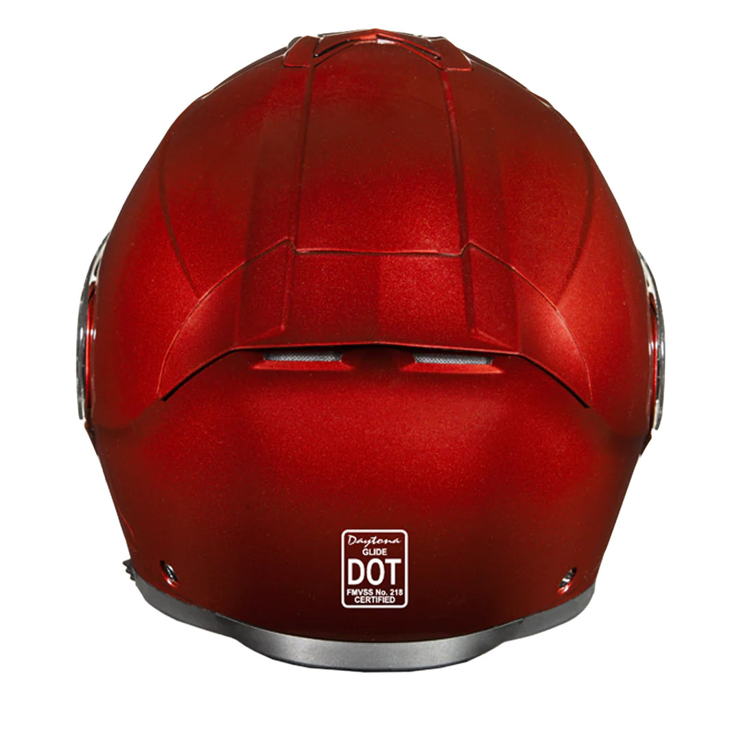 Daytona Helmets D.O.T. Glide Helmet Black Cherry - Rear View