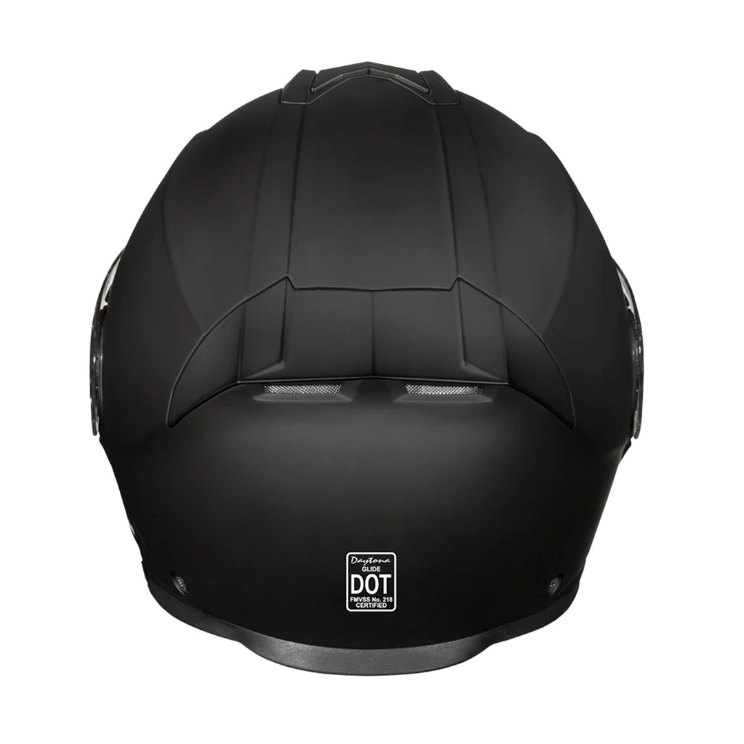 Daytona Helmets D.O.T. Glide Helmet Dull Black - Rear View