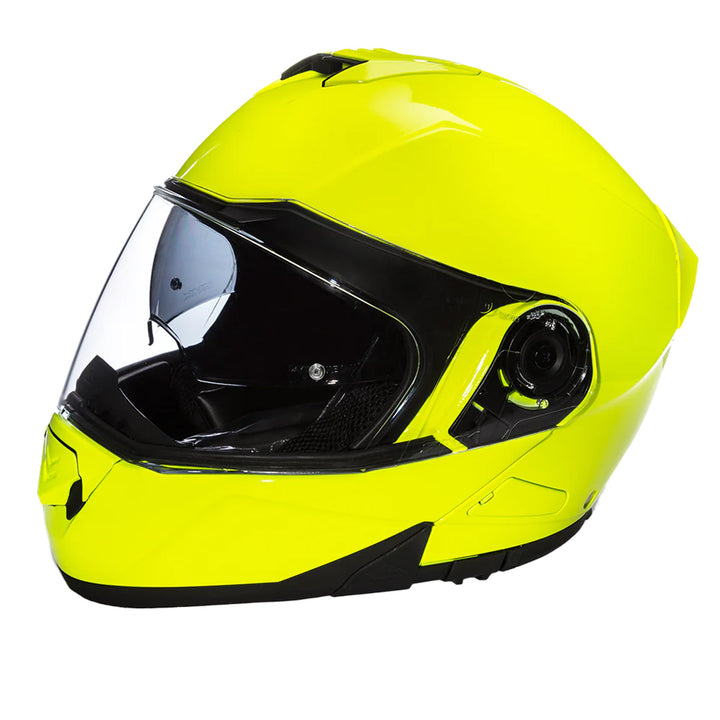 Daytona Helmets D.O.T. Glide Helmet Fluorescent Yellow - Front Left Side View