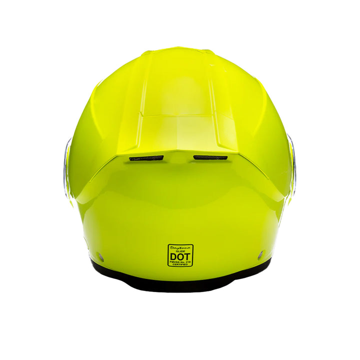 Daytona Helmets D.O.T. Glide Helmet Fluorescent Yellow - Rear View