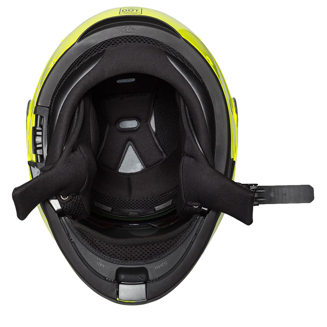 Daytona Helmets D.O.T. Glide Helmet Fluorescent Yellow - Bottom Up View