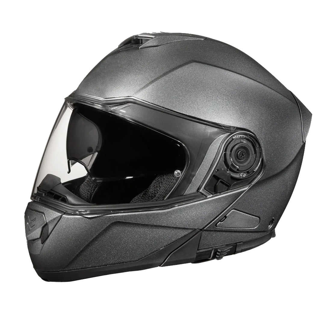 Daytona Helmets D.O.T. Glide Helmet Gunmetal Grey Metallic - Front Left Side View