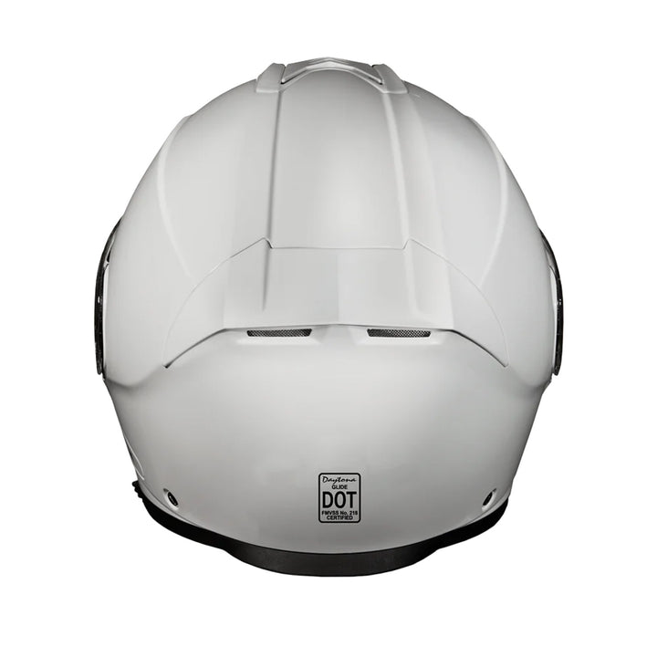 Daytona Helmets D.O.T. Glide Helmet Gloss White - Rear View