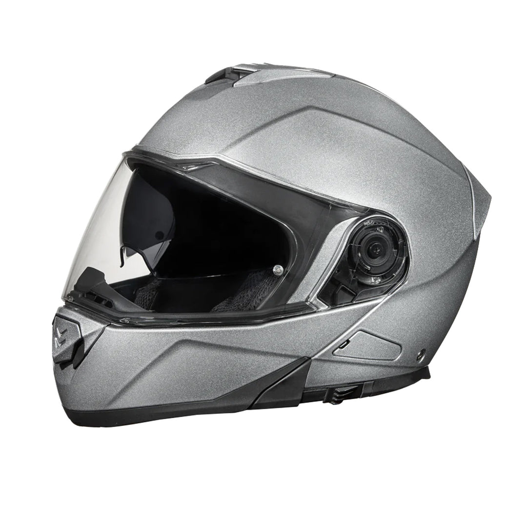 Daytona Helmets D.O.T. Glide Helmet Silver Metallic - Front Left Side View