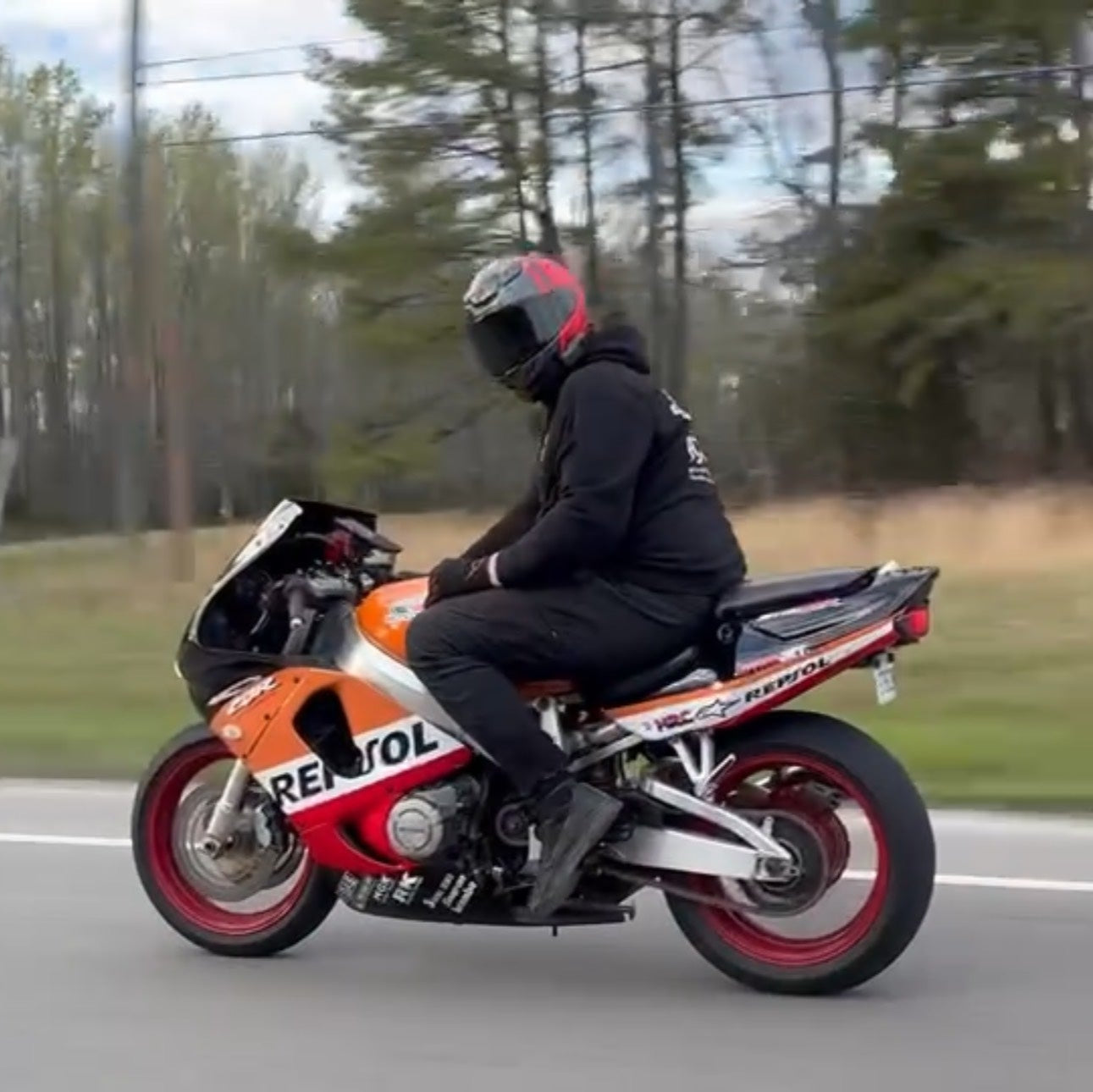 Our expert, Dalton, riding on his '99 CBR 900RR