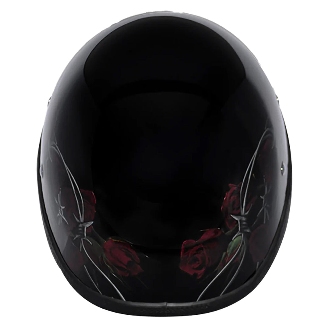 Daytona Helmets Novelty Eagle - Barbed Roses - Top Front View