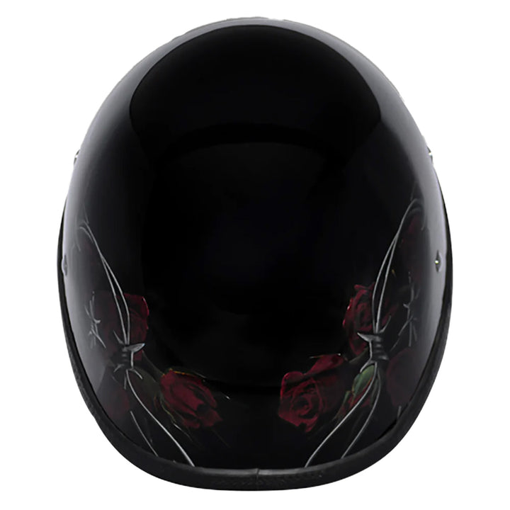 Daytona Helmets Novelty Eagle - Barbed Roses - Top Front View