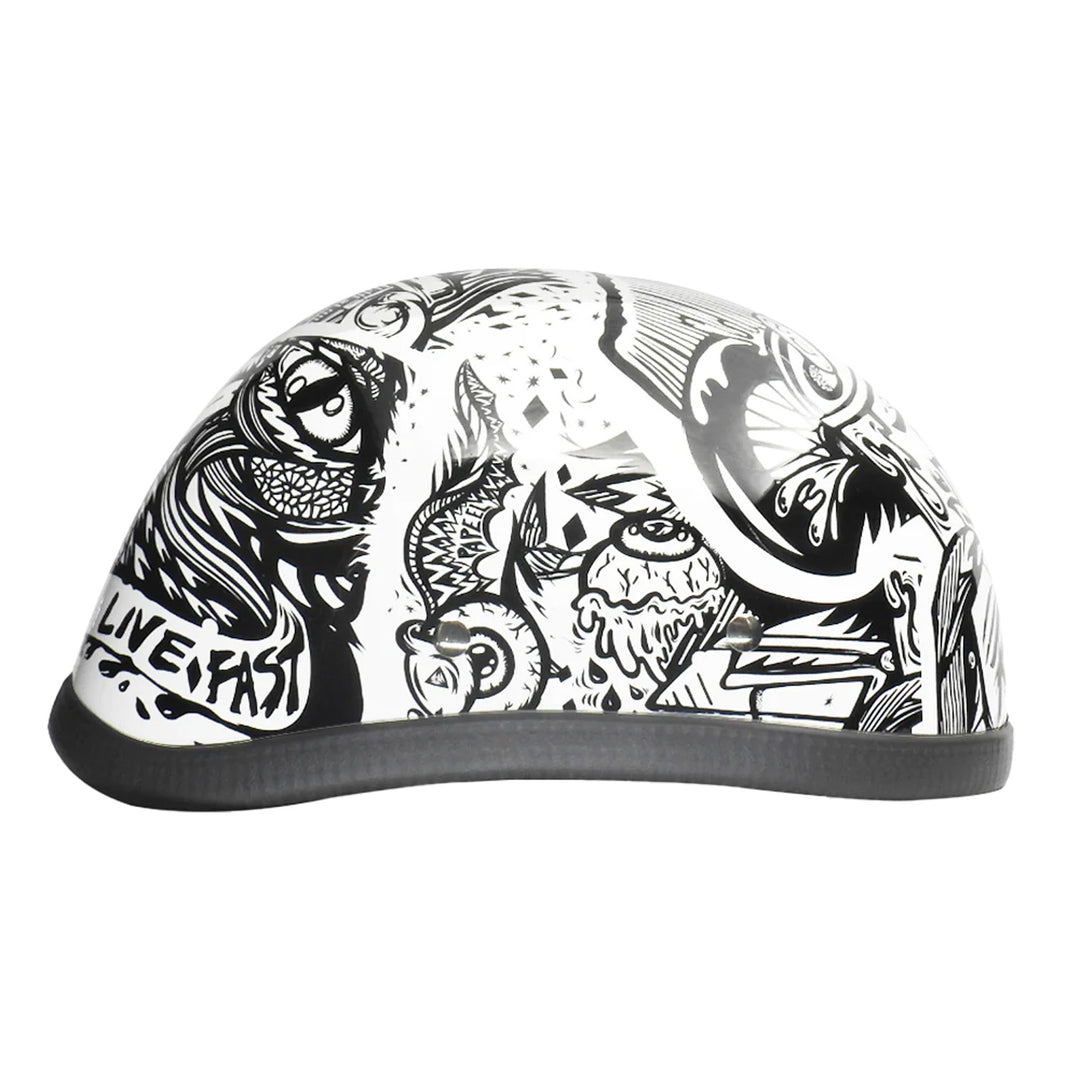 Daytona Helmets Novelty Eagle - Live Fast - Right Side View