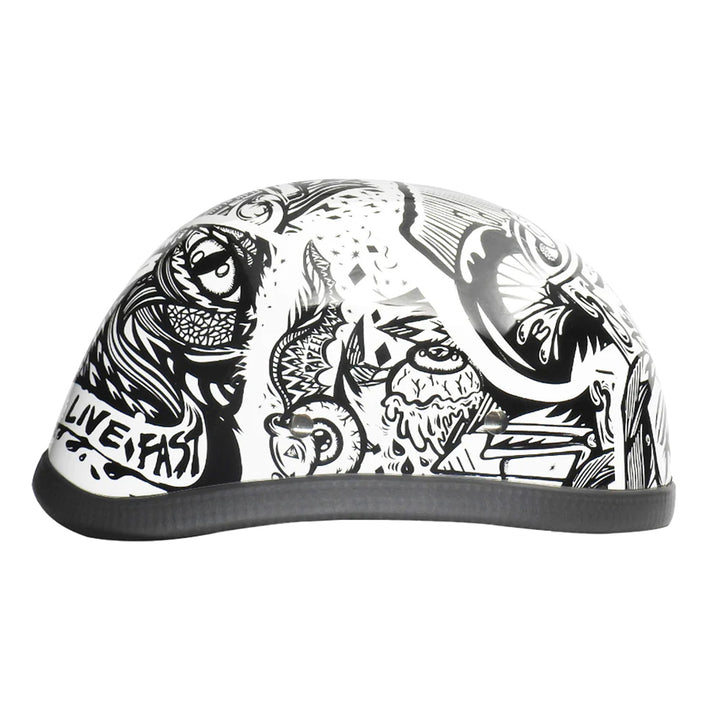 Daytona Helmets Novelty Eagle - Live Fast - Right Side View