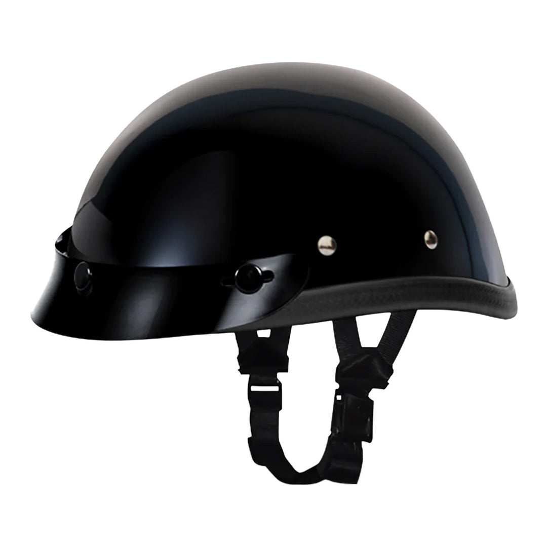 Daytona Helmets Novelty Eagle w/ Snaps Gloss Black - Front Left Side View