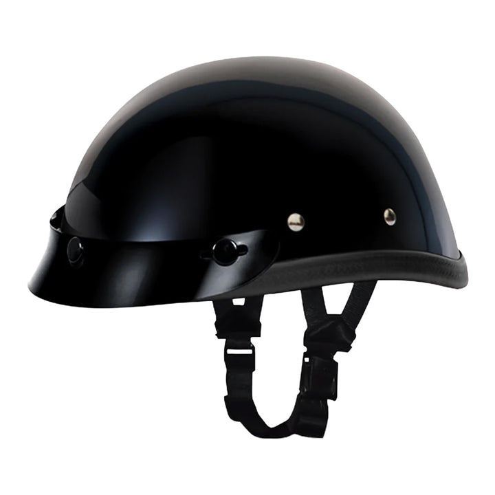 Daytona Helmets Novelty Eagle w/ Snaps Gloss Black - Front Left Side View