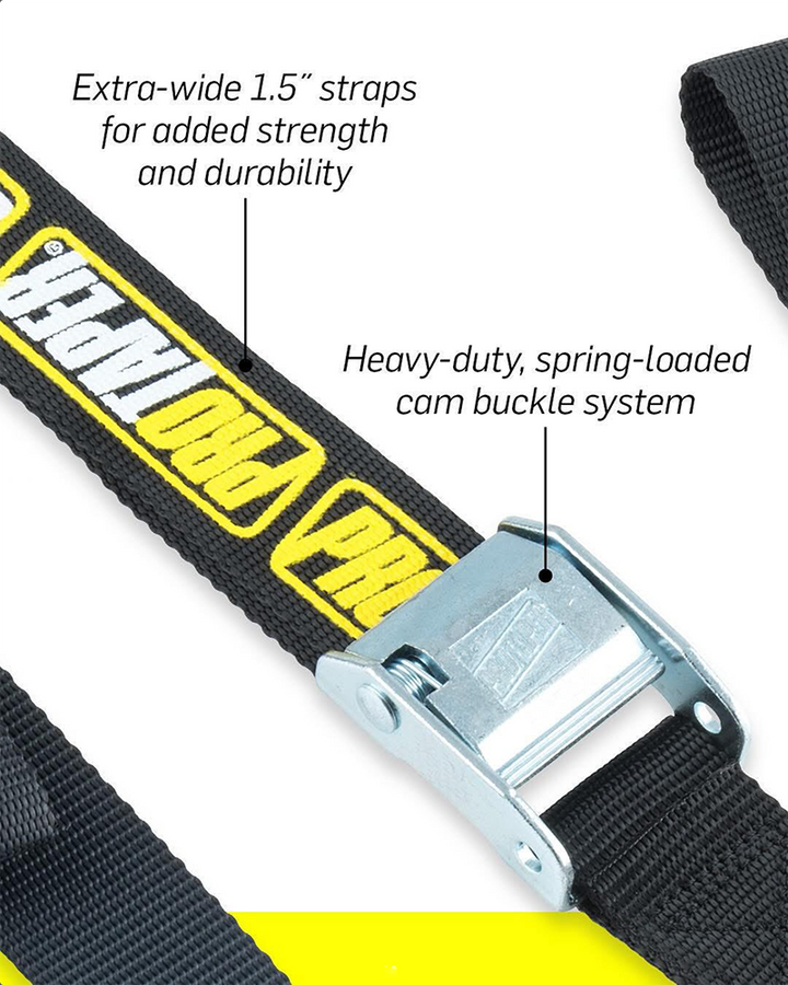 Pro Taper tie downs spring-loaded cam buckle system