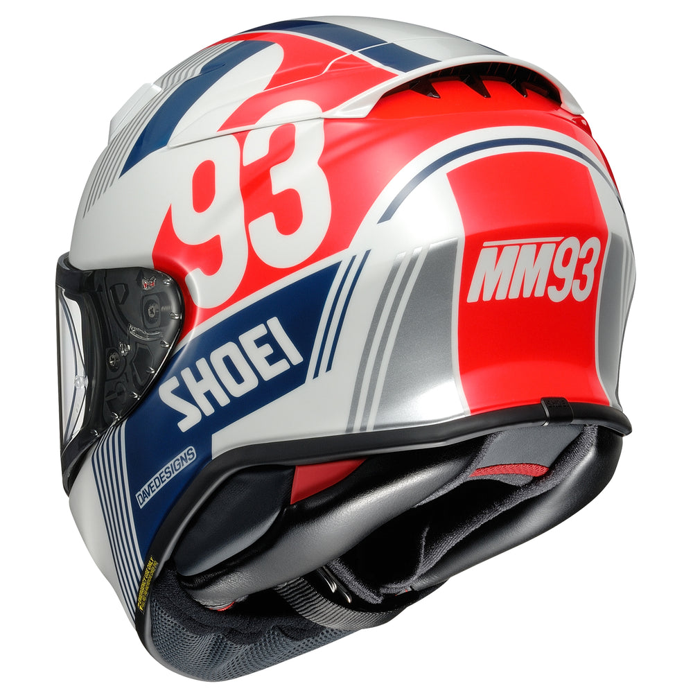 Shoei RF-1400 MM93 Retro Helmet TC-10 - Rear Side View