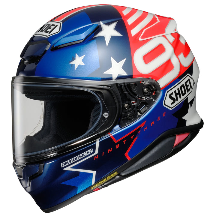 Shoei RF-1400 Marquez American Spirit Helmet TC-10 - Front Side View